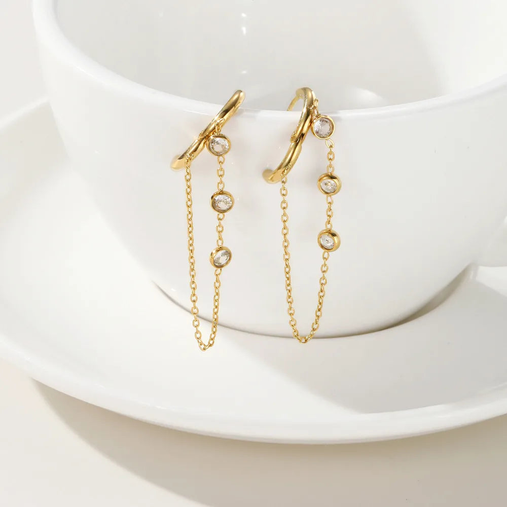 Dainty Zircon Drop Hoops
