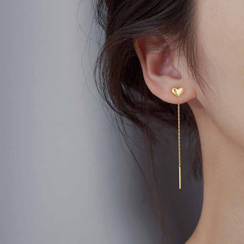 Heart threader earrings