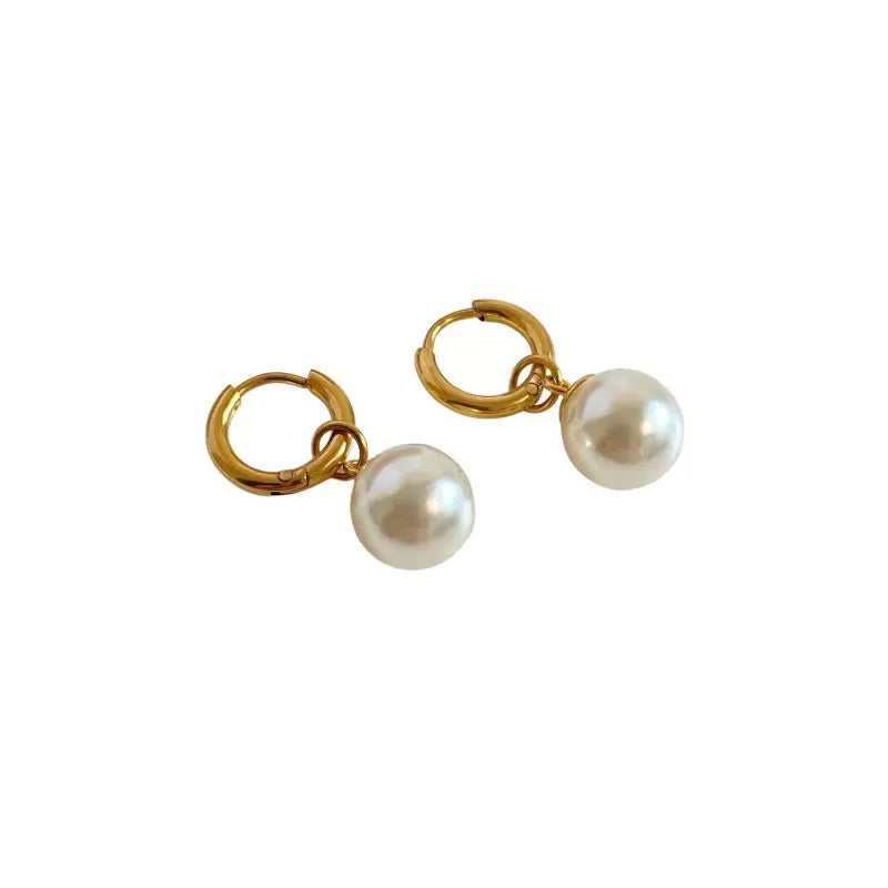 Pearl Drop Hoops