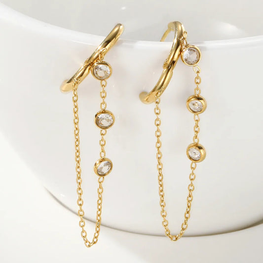 Dainty Zircon Drop Hoops