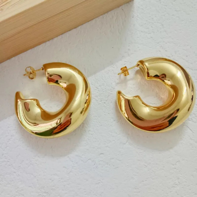 Luxe C Shaped hoop studs