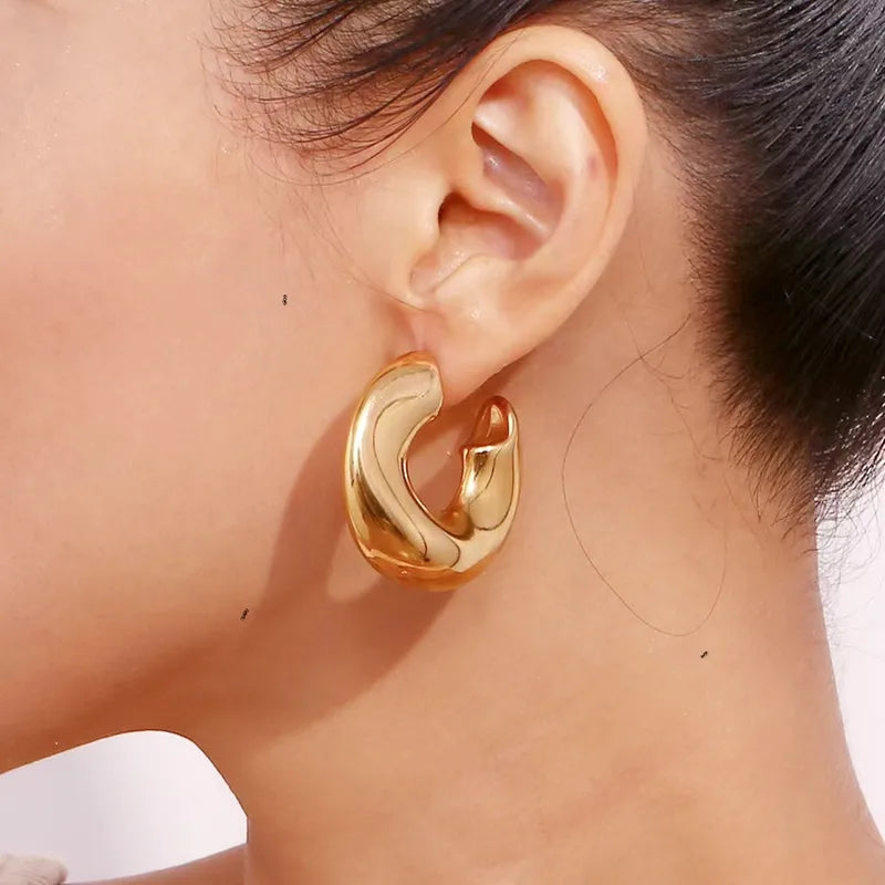 Luxe C Shaped hoop studs