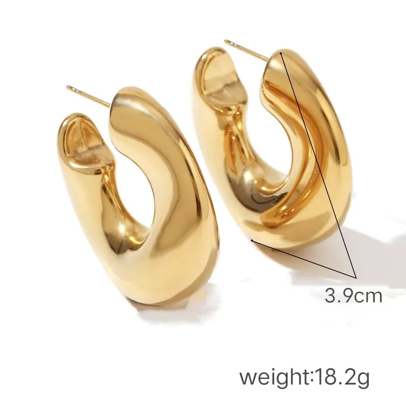 Luxe C Shaped hoop studs