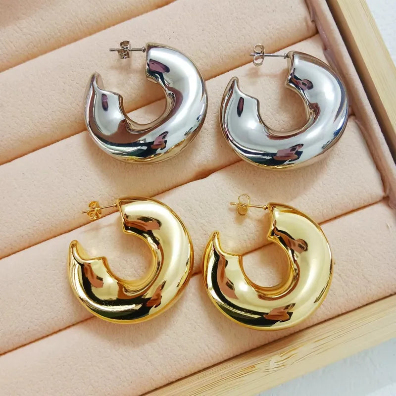 Luxe C Shaped hoop studs