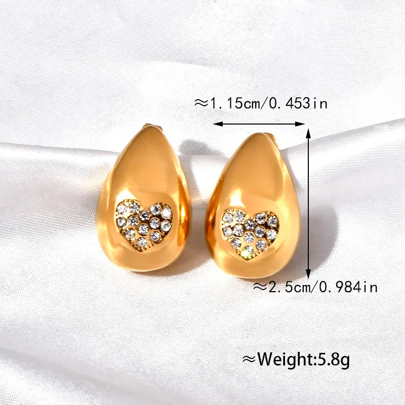 Zircon Heart teardrop Studs