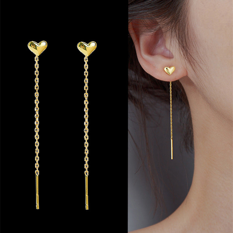 Heart threader earrings