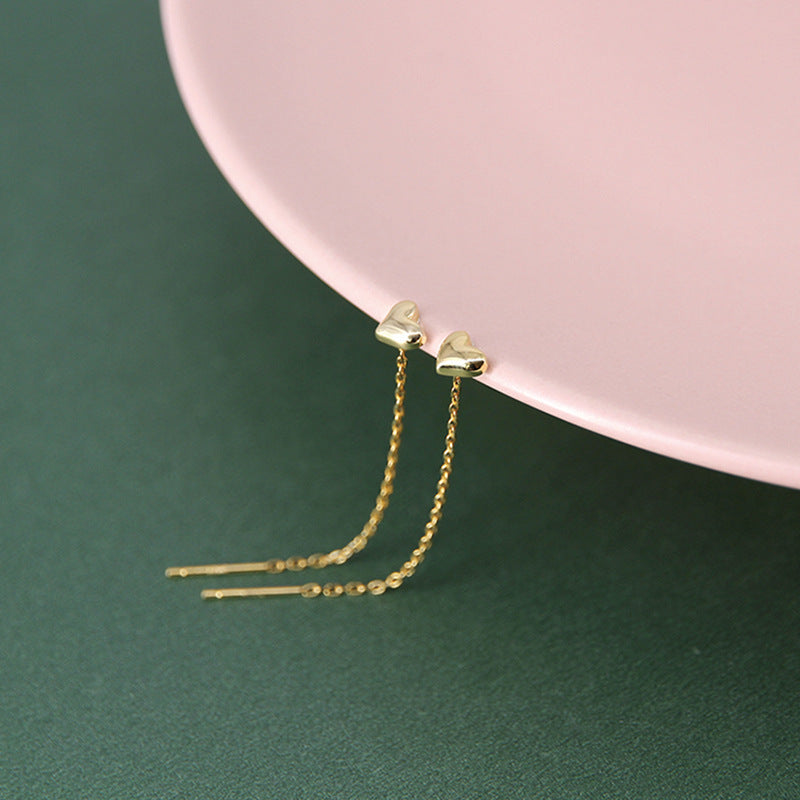 Heart threader earrings