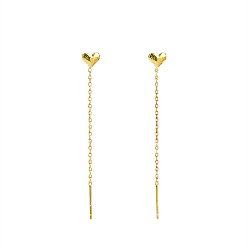 Heart threader earrings