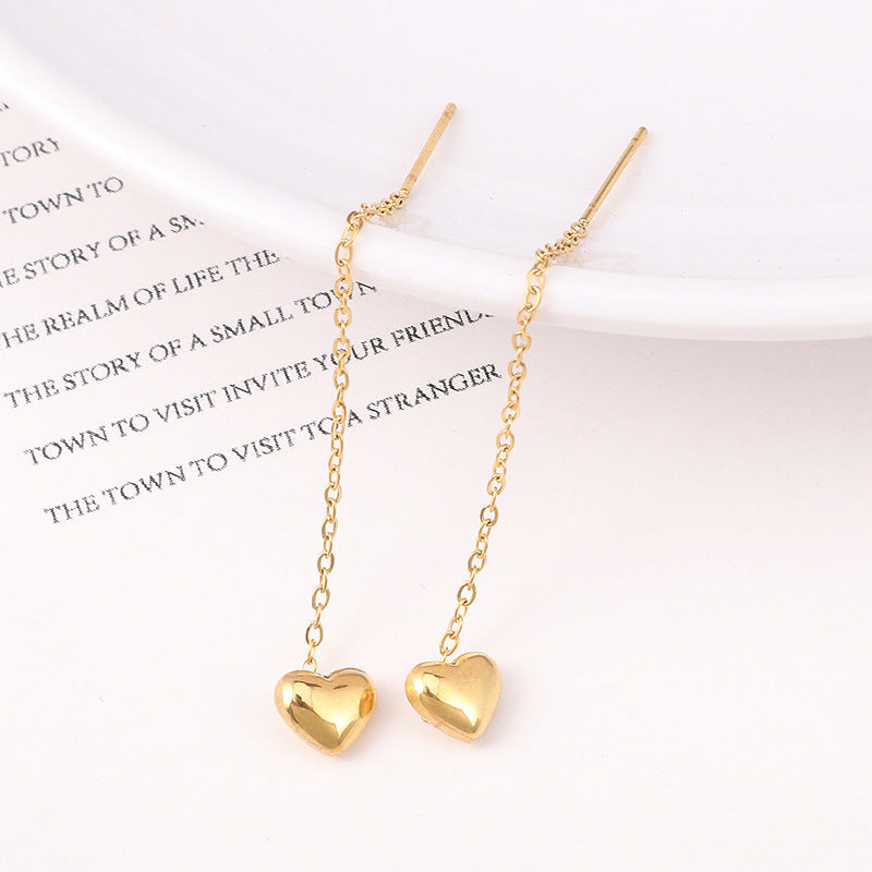 Heart threader earrings