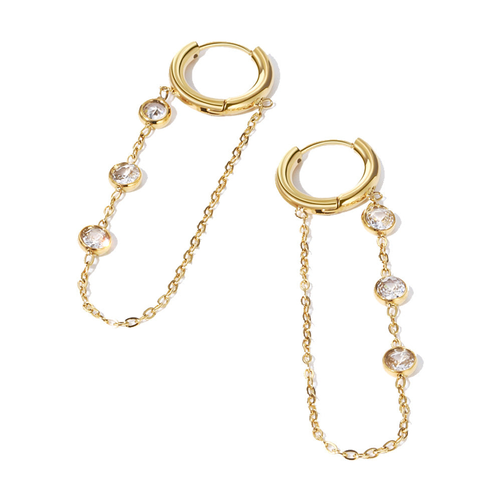 Dainty Zircon Drop Hoops