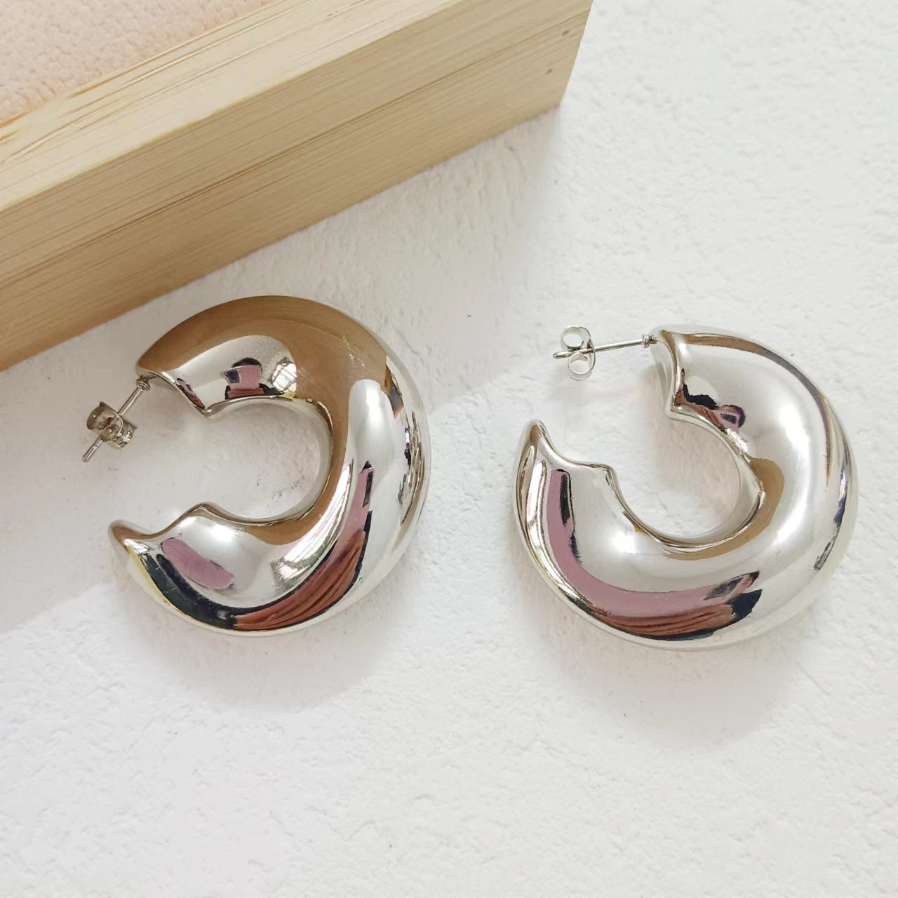 Luxe C Shaped hoop studs