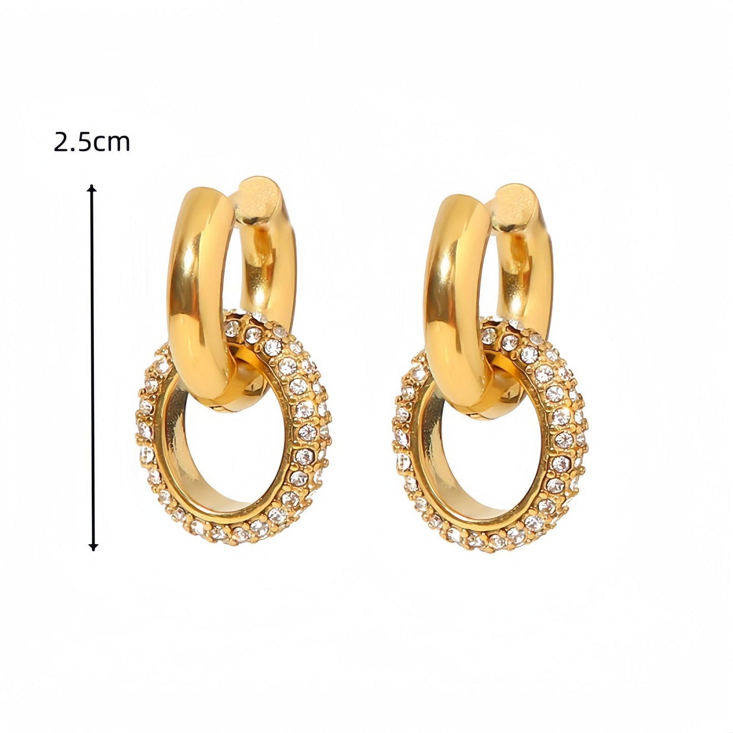 2-in-1 Circular Zircon Hoops