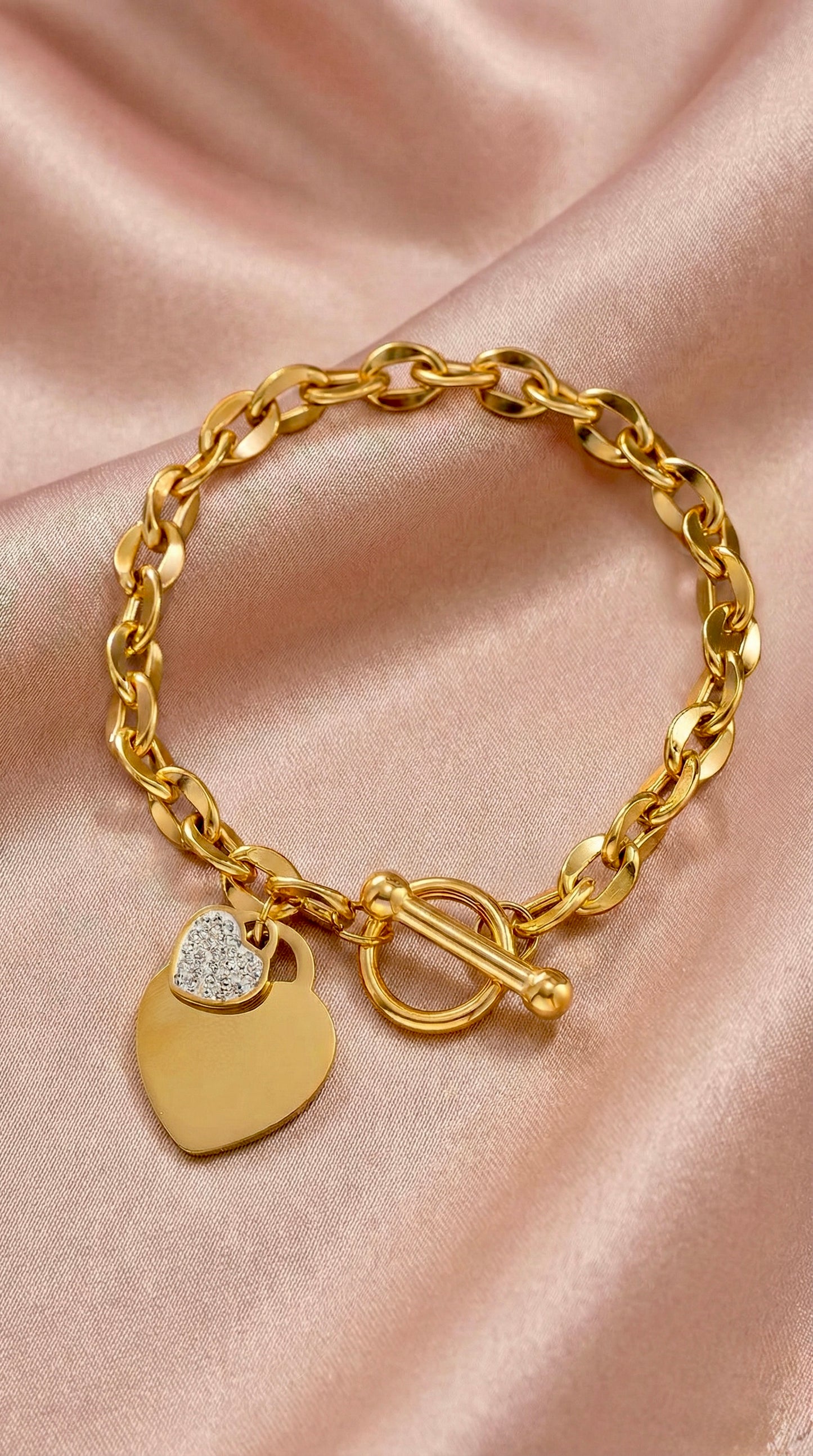 Dual Heart Rhinestone bracelet