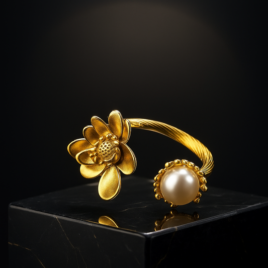 pearl floral ring