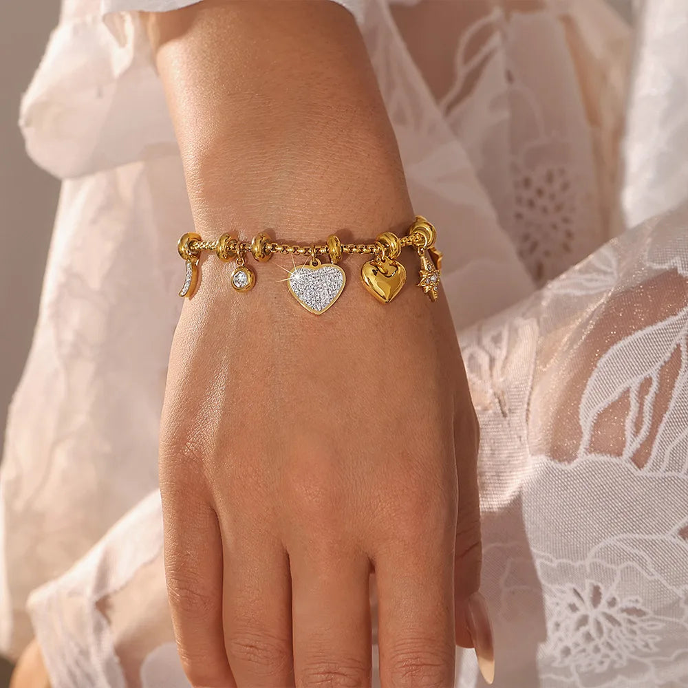 Golden Heart Charms bracelet