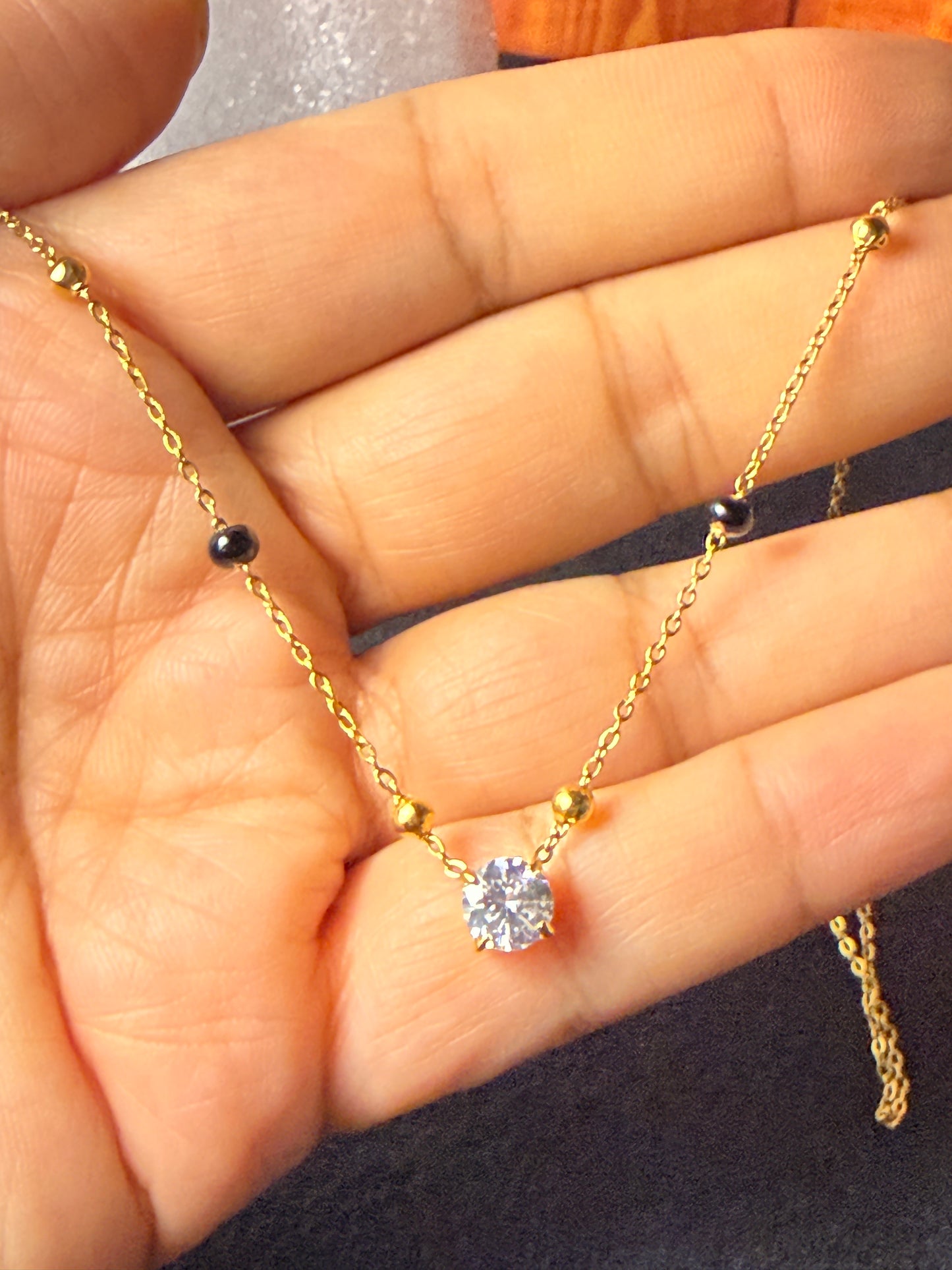 Solitaire spark mangalsutra