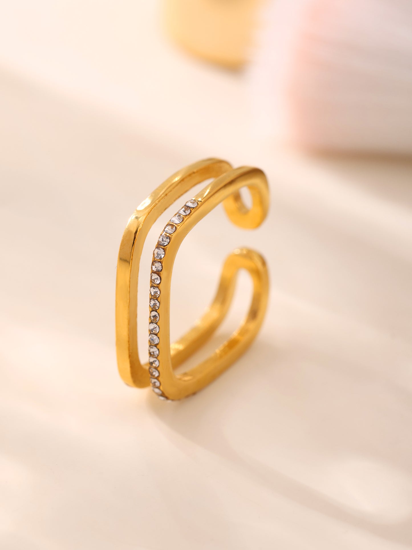 Square zircon ring