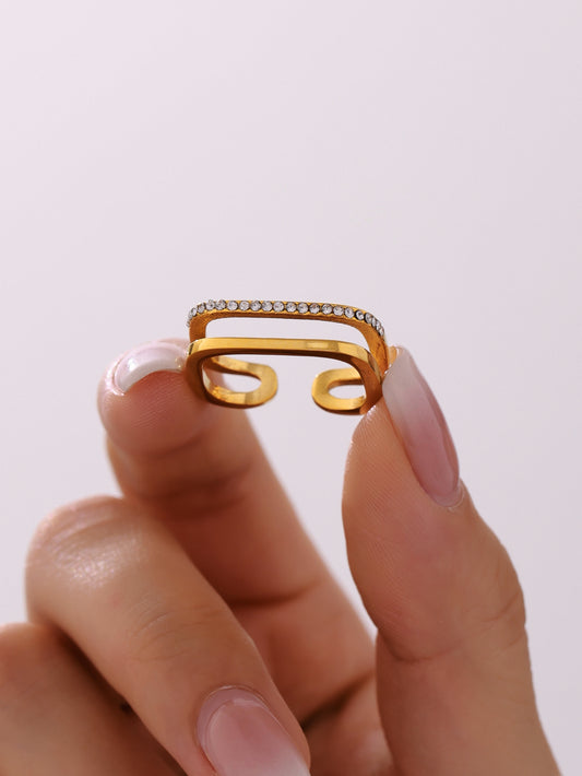 Square zircon ring