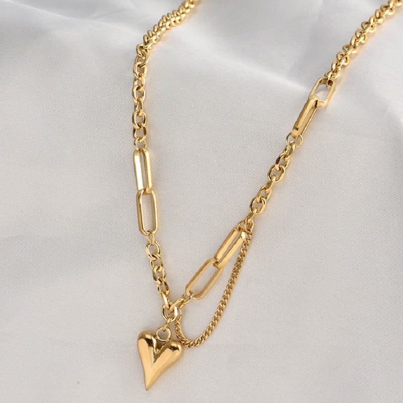 Korean Heart Figaro Chain