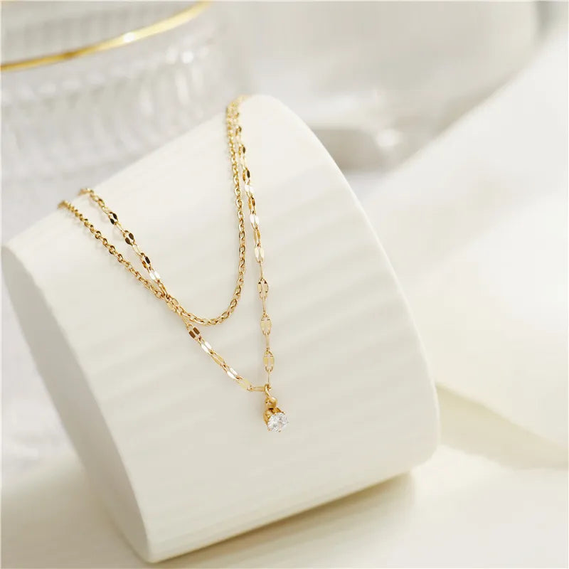 Solitaire Layered Necklace
