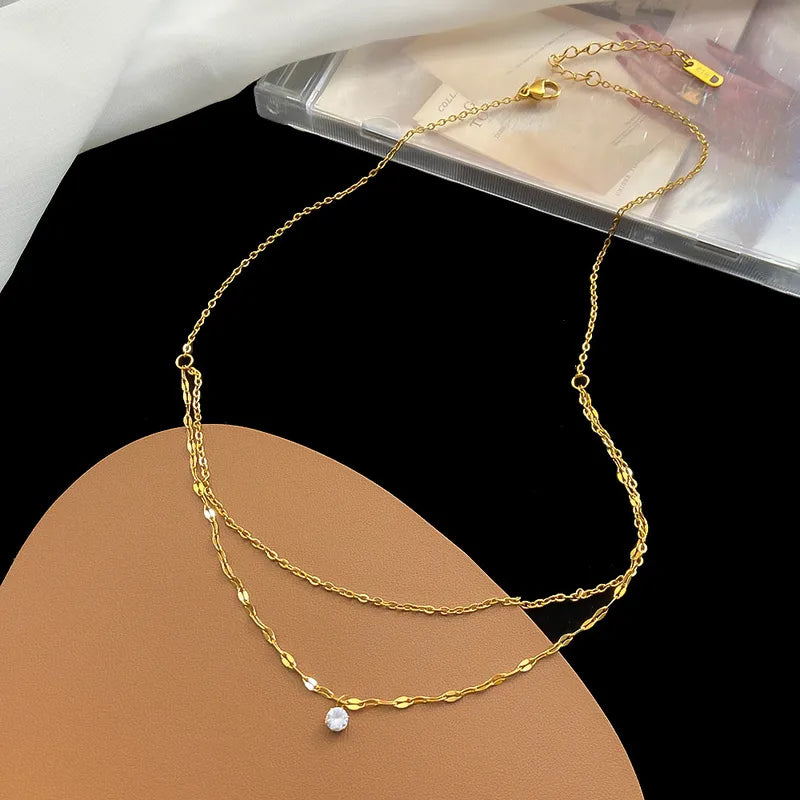 Solitaire Layered Necklace