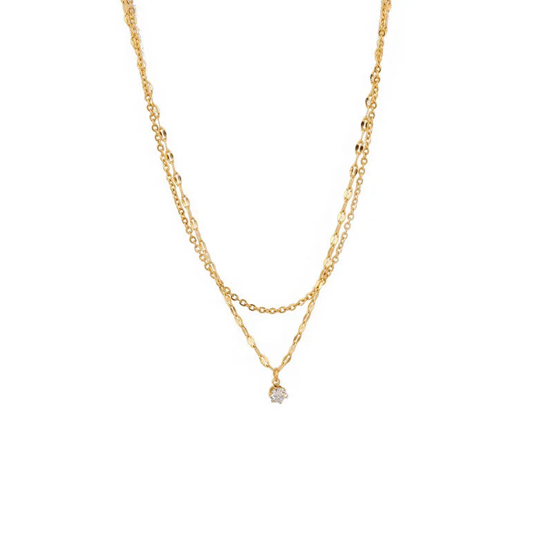 Solitaire Layered Necklace