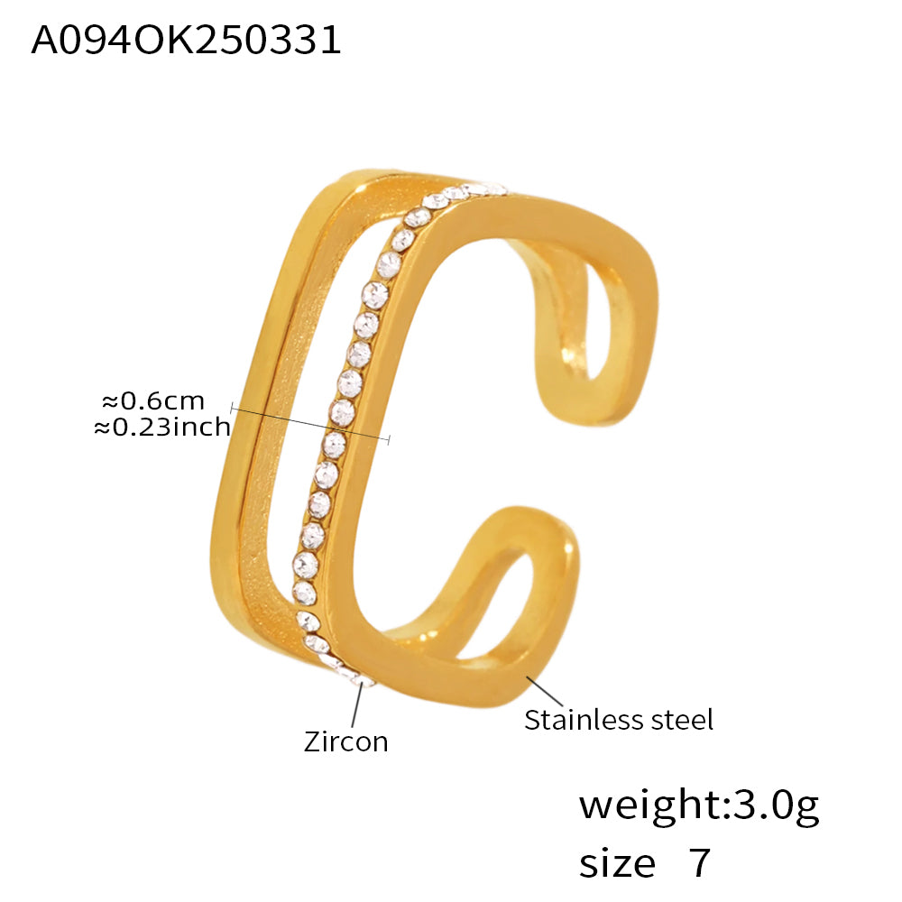 Square zircon ring