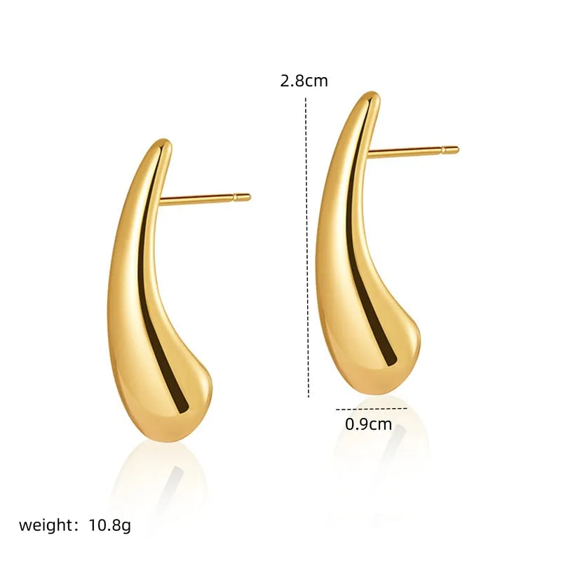 Sleek golden drop studs